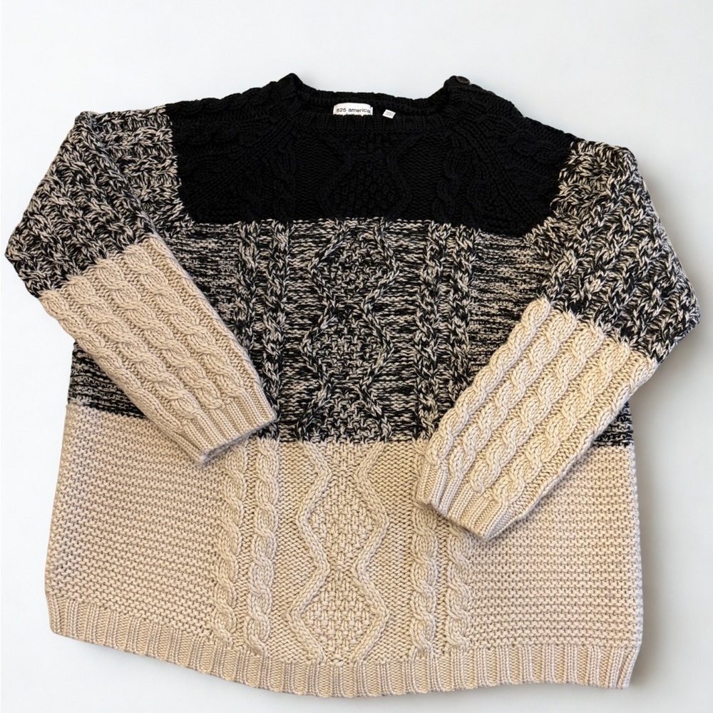 525 America Chunky Knit Cashmere Wool Blend Sweater Cabincore Cottagecore